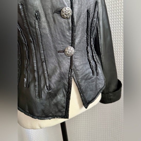 DANIER Y2K black leather Jacket size XS - Picture 4 of 15
